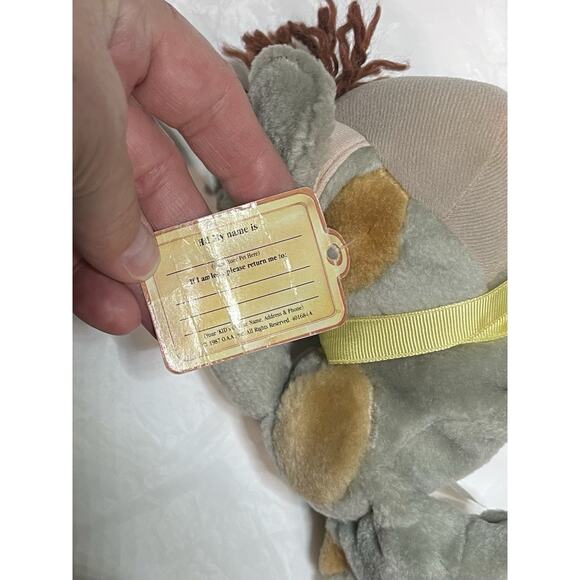 Vtg 1986 CPK Pets Grey Dog Yellow Leash Cabbage Patch Kids Plush Toy NOS NWT - Picture 10 of 14